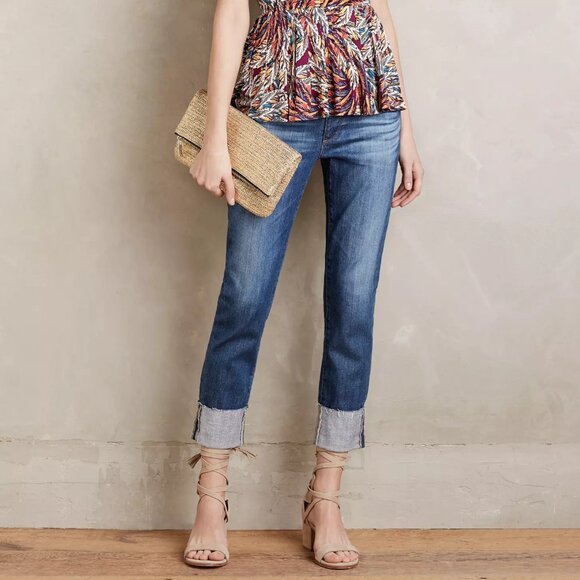 AG Adriano Goldschmied Stevie Low-Rise Cuff Crop Capri Ambit Wash Jeans Pants 2 - Picture 4 of 10